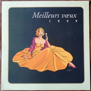 BERTHET - PIN-UP CHIC & SEXY VOEUX 1999 - Ex-libris sérigraphiée - Picture 1 of 1