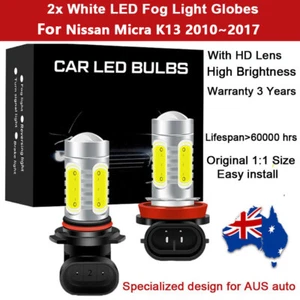 For Nissan Micra K13 2014 2015 2016 Fog Light Globes White LED Bulbs 8000lm kit - Picture 1 of 12