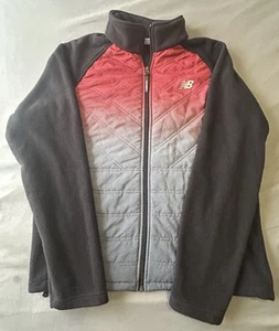 Chaqueta New Balance polar roja negra para hombre grande cremallera completa - Imagen 1 de 6