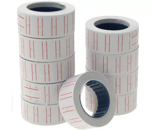 5x Rotoli Etichette per Prezzatrice segnaprezzo adesive prezzo negozio rotolini - Foto 1 di 1
