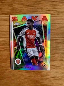 2024-25 Topps Chrome UEFA CLUB Bukayo Saka Hero Variation Case Hit SSP Arsenal - Picture 1 of 2