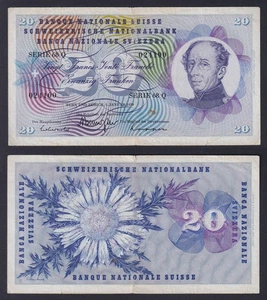 Billete Suizo 20 FRANCOS 1970 P.-46r MB/F - Picture 1 of 1