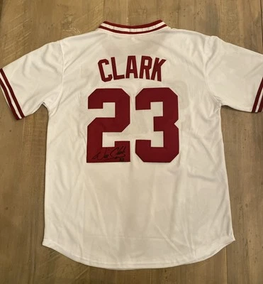 Will Clark Autographed White Mississippi State Custom Jersey. Proof!  Size Med - Image 1 of 4
