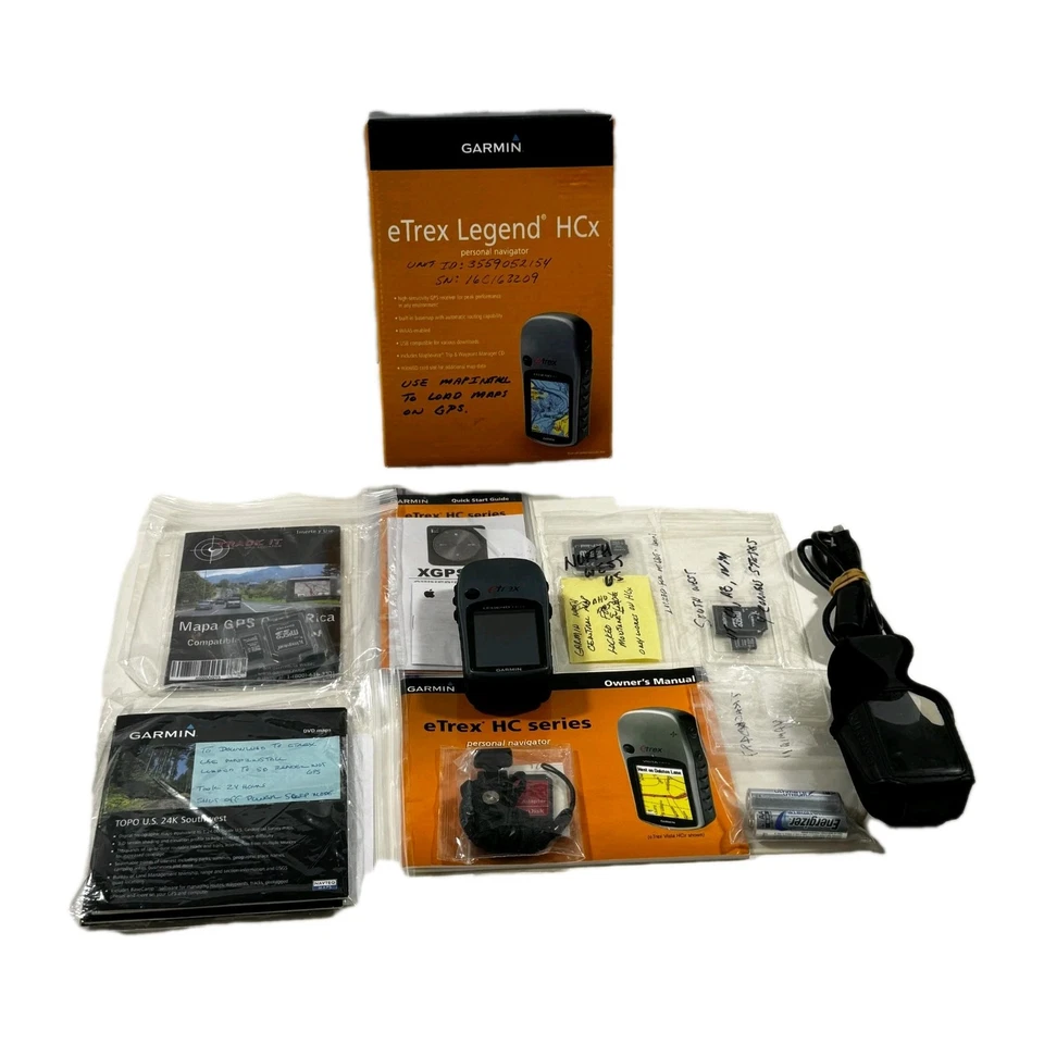 Garmin eTrex Legend HCx GPS Senderismo Paquete con TOPO 24K y Mapas Regionales CIB Foto 1 de 4