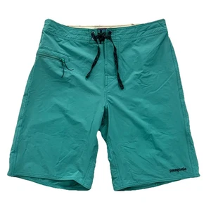 Patagonia Worn Wear Men's Stretch Wave farer Boardshorts Size 34 Teal - Picture 1 of 8