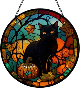 Black Cat Window Hanging for Halloween Decor- Gothic Cats Wall Decor Gift for Ca - Picture 1 of 12