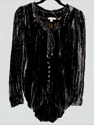 Chaqueta Betsey Johnson Negra Terciopelo Aplastado Mezcla Seda-Talla 4 Foto 1 de 4