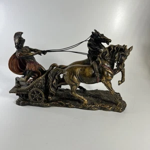 Roman Chariot with horses Reproduction Sculpture Bought in Rome - Picture 1 of 13