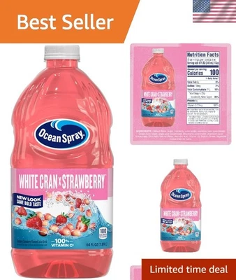 Saludable 64 fl oz jugo blanco de grulla y fresa | Perfecto para cócteles y más Foto 1 de 4