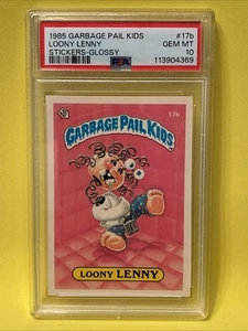 LOONY LENNY 1985 Garbage Pail Kids Series 1 1st Glossy 17b Psa 10 GEM MT MINT - Picture 1 of 2