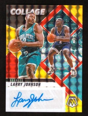 2024-25 Panini Mosaic Larry Johnson Collage Choice Red Yello Prizm Auto - Image 1 of 2