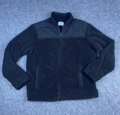 Chaqueta para hombre Old Navy Sherpa peluche polar cremallera completa manga larga negra talla L Foto 1 de 4