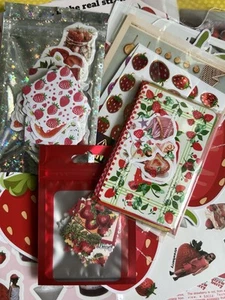 Sticker Set Erdbeeren Scrapbooking Junk Journal Kit Planer Collage - Bild 1 von 12