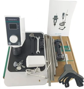Digital Overhead Stirrer with Max Torque 15Ncm 100-2000rpm Stirring 10L 8000mPas - Picture 1 of 18