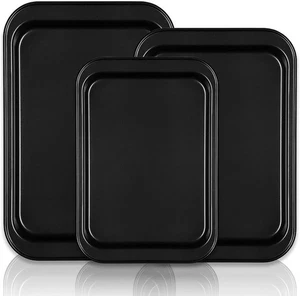 Juego de bandejas para hornear paquete de 3 bandejas para galletas para horno juegos de utensilios para hornear antiadherentes con - Imagen 1 de 6