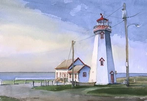 East Point Lighthouse, Prince Edward Island, Canada. James Mann Art Notecards - Picture 1 of 2