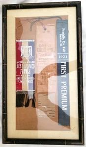 Antique 1920's Framed Set of 3 Livestock Show Award Ribbons - American Barred - Picture 1 of 12