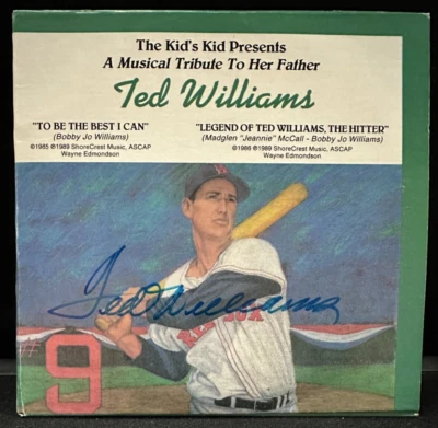 Ted Williams Signed Bobby Jo Williams Musical Tribute to Him 45-RPM Record BAS - Image 1 of 3