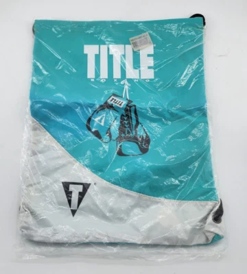 NEW TITLE Boxing Club Drawstring Backpack Sport Bag Blue/White Graphic 16"x13" - Image 1 of 4