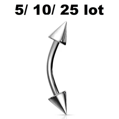 Lote de 5/10/25 Anillos de cartílago de oreja ceja extremo espiga curvado tachuelas al por mayor Foto 1 de 2