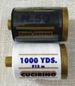 2 SPOLETTE DI PURO COTONE 100% EXTRA FORTE PER CUCIRE DA 1000 YARDS - Imagen 1 de 1