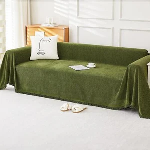 Chenille Sofa Covers Sectional Couch Cover Blanket L Shape 71" x 118", Soft W... - Picture 1 of 7