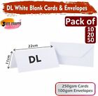 DL White Plain Blank Cards and Envelopes For Greeting Wedding Holiday Gift Cards