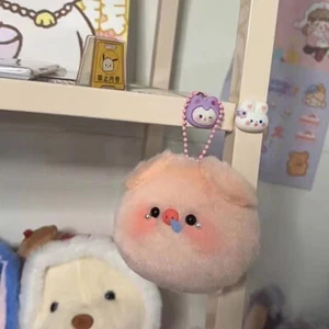 Squeak Pig Plush Doll Keychain Creative Fluffy Soft Stuffed Toy Bag Pendant - Picture 1 of 13