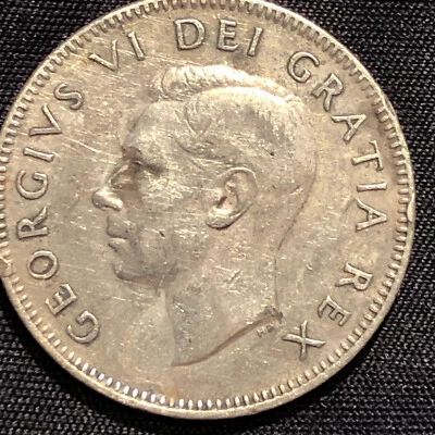 1949 Canada 25 Cents Silver Coin - VF (Very Fine) condition - Image 1 of 4