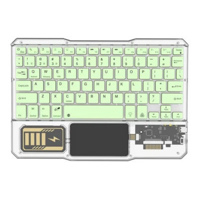 Transparent BT Wireless Keyboard with Touchpad for iPad Android iOS Windows PC - Image 1 of 4