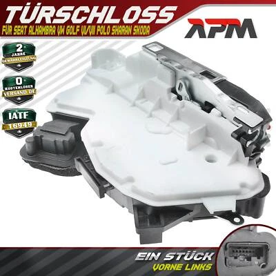 Serratura porta anteriore sinistra per Seat Alhambra VW Beetle Golf VI/VII Polo Sharan Skoda - Immagine 1 di 4