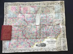 1854 COLTON EMIGRANT WESTERN TOURIST GUIDE"LARGE POCKET MAP BOOK"U.S.MAP ANTIQUE - Picture 1 of 12