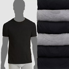 $50 Hanes Platinum Men's Black Gray 6-Pack Crew Undershirt T-Shirt Size M