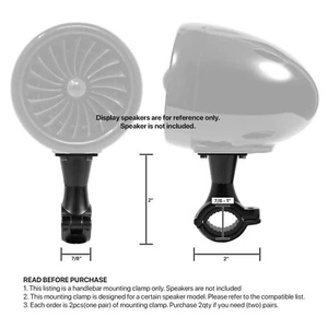 Black 7/8 to 1 in Handlebar Mounting Clamp for RV072 RV102 RV002 RV058 Speaker - Picture 1 of 2