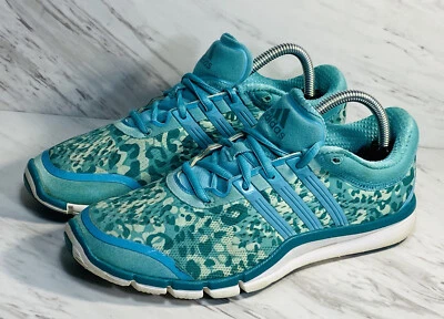 Adipure Adidas Blue/ green  Leopard women’s size 8 - Image 1 of 4