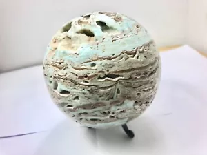 Esfera de cristal de aragonita azul grande de grado superior de 1543 gramos Pakistán CL1009 - Imagen 1 de 4