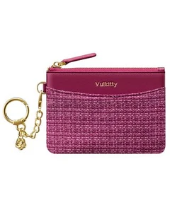 Slim Coin Purse with Keychain Minimalist Zipper Pouch Change Wallet Rfid Bloc... - Picture 1 of 6