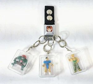 Vintage 1992 Capcom Street Fighter II Figurine Key Chains Lot of 4 - Picture 1 of 2