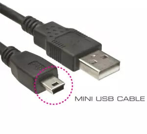 USB 2.0 Male to Mini USB 5 Pin Data Power Cable Nikon GPS Mp3 Hdd. 092 - Picture 1 of 2