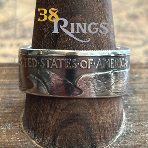 90% SILVER Walking Liberty Half Dollar EAGLE SIDE OUT COIN RING USA SIZES 5-12 - Picture 1 of 10
