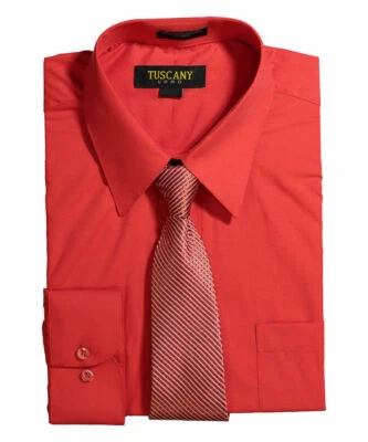 Men's Dress Shirts With Matching (Random design) Tie Set Cotton-Blend Shirt Set - Image 1 of 4