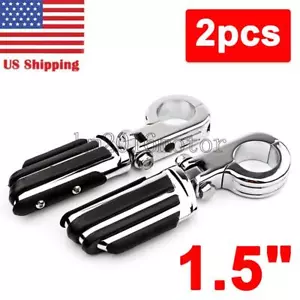 Motorcycle 1.5 inch 1 1/2" Crash Bar Highway Foot Pegs Rest For Harley-Davidson - Foto 1 di 5