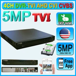 4CH TVI 5MP DVR H265 2560x1960 Record System phone remote view P2P Free App - Picture 1 of 1