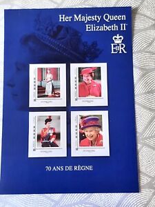 France UK 2022 4 timbres collector : hommage à la reine Elisabeth II; 50 000 ex
