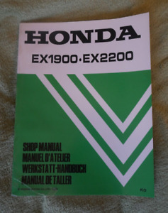 Honda Shop Manual for EX1900 / EX2200 Portable Generators