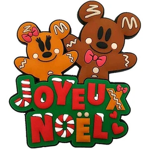 Disneyland Paris Lebkuchen Happy Xmas Mickey Minnie Mouse Magnet Joyeux Noel - Bild 1 von 5