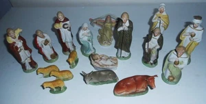 NATIVITY VINTAGE GERMANY SOVIET OCCUPIED 17 PIECE CERAMIC SET 1940'S - Picture 1 of 6