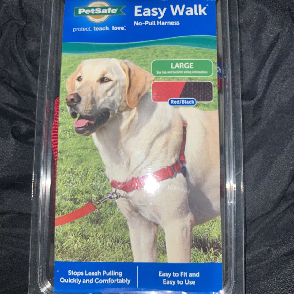 PetSafe Easy Walk No-Pull Harness Large (65 - 95 lbs) Black / Red Nylon NIP - Image 1 of 1