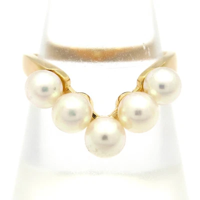 Auténtico anillo de perlas de oro amarillo de 18 quilates mikimoto #6 Foto 1 de 4
