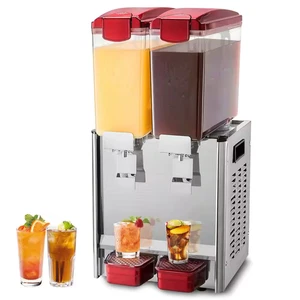 Dispensador de Jugos Comercial 2 Tanques 21Qt Total Acero Inoxidable 260W Máquina de Té Helado - Imagen 1 de 8